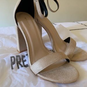 Nude wide fit block heeled sandals